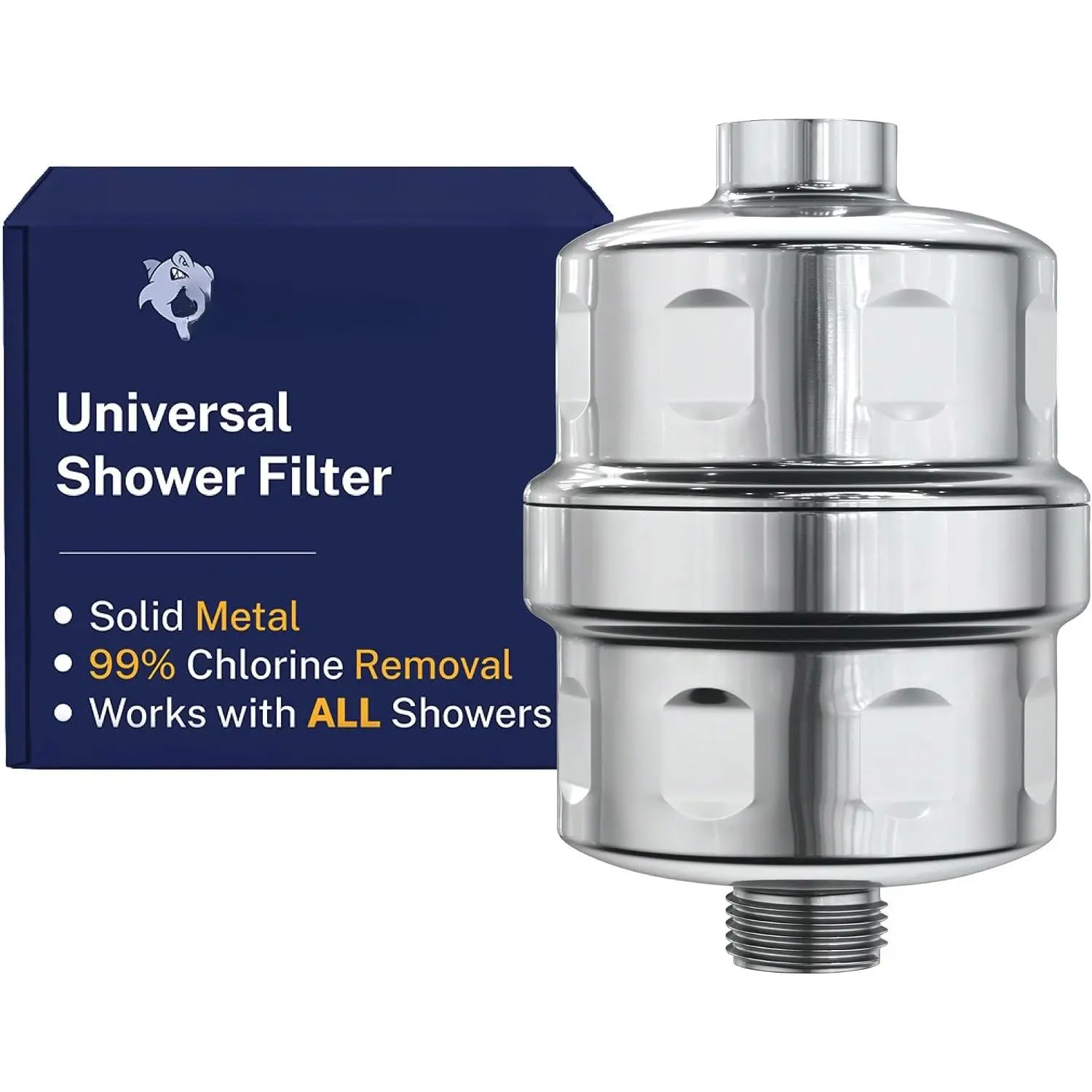 ® Solid Metal Shower  Filter – KDF 55 Shower Filter, High   Shower Filters to Remove   – Removes Chlorine and Heavy Metals – Chrome