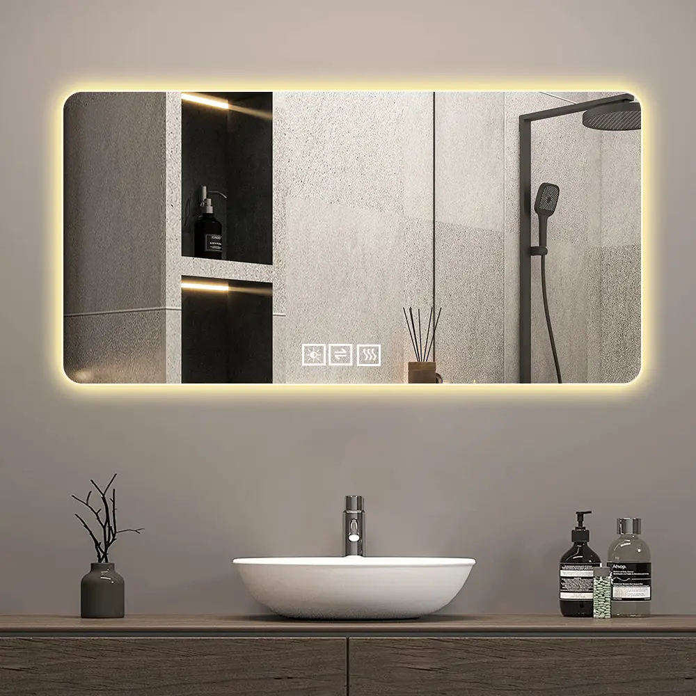 ARCH 28x60 Inch Frameless LED Bathroom Mirror with Backlit Lighting, Three-Color Dimmable, Corrosion-Resistant, One-Touch Demist Function, Wall-Mounted Vanity Mirror for Bathroom, Makeup, Dressing Room, Home Furniture and Household Product Search