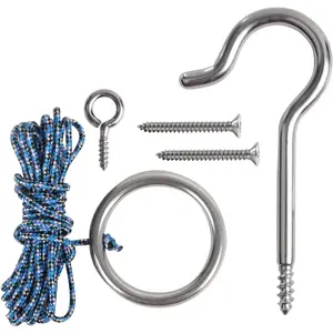 Hook and Ring DIY Kit, Stainless Steel Ring Toss Target Game Set with Nylon String and Accessory for Indoor and Outdoor with Family and Friendsfidget toys