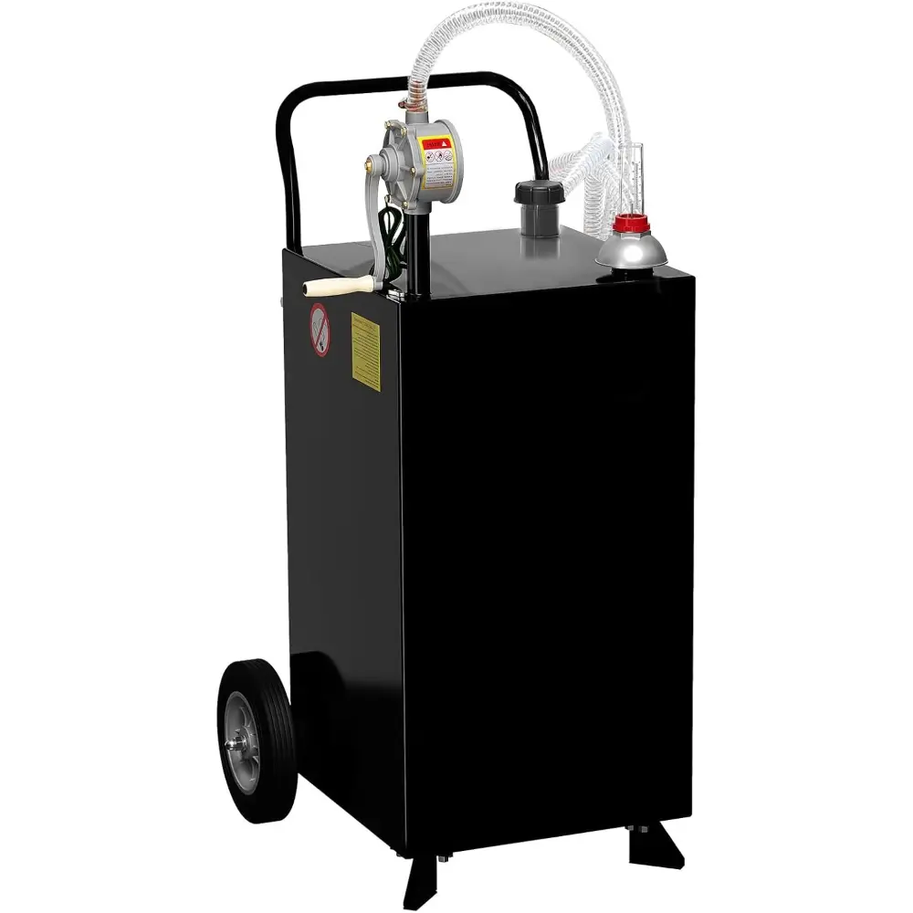 45 Gallon Portable Fuel Caddy with 2-Way Pump | Heavy Duty Gasoline & Diesel Transfer Tank for Cars, Boats, ATVs, Mowers & Farms