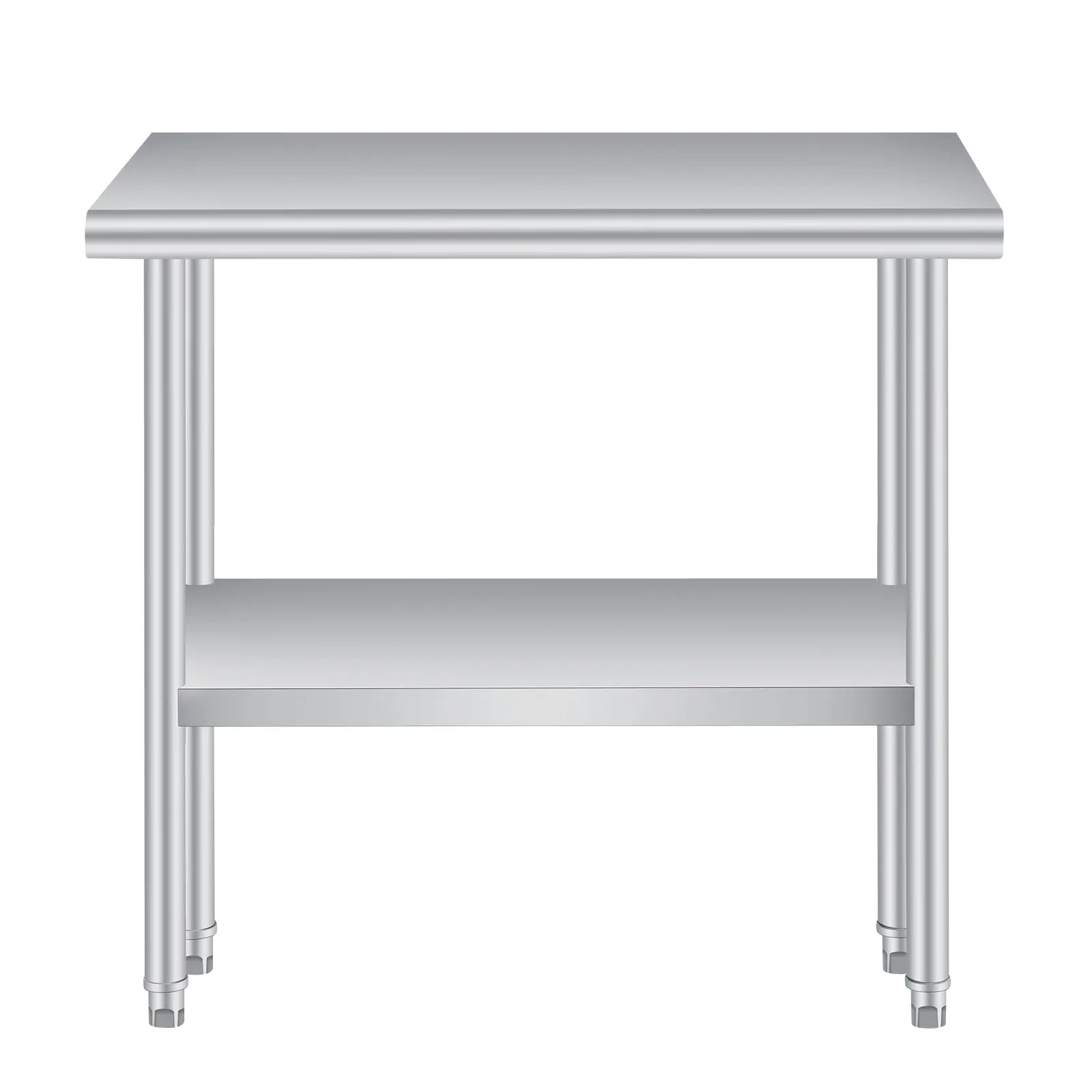 Garvee Heavy Duty Commercial Stainless Steel Work Table – Adjustable Undershelf, Backsplash, Lockable Casters – Rust-Resistant Prep Station for Restaurant, Outdoor Kitchen, Garage or BBQ
