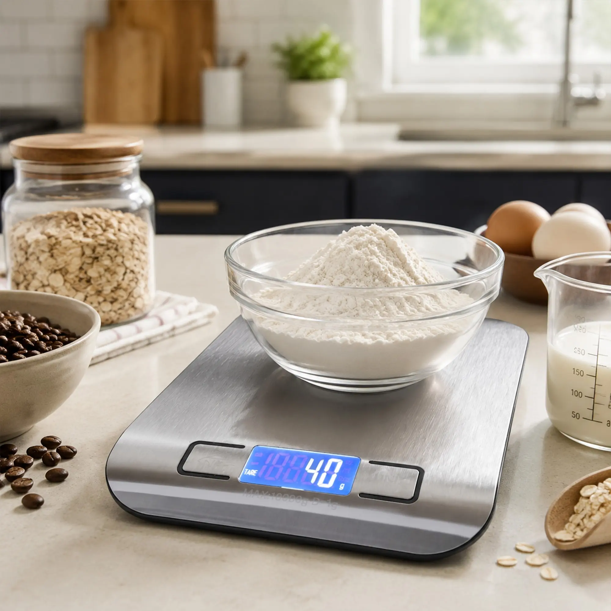 Kitchen Digital Scale, Small Food Baking Electronic Scale, Waterproof Stainless Steel, Precise Gram Measurement, Home Use Kitchen Scale