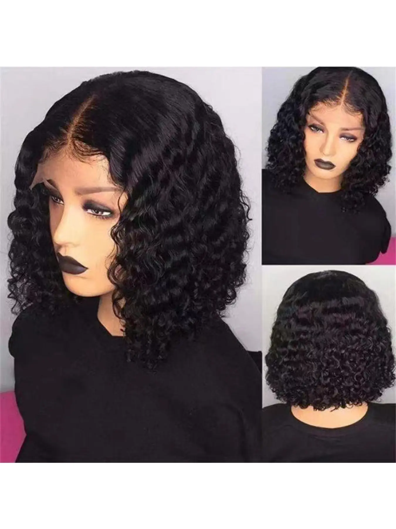 Short Curly Heat-Resistant Synthetic Wig, Bangjazz Disposable Wig, Wavy Wave Non Adhesive Wig, Bohemian Woven Wig, High-Definition Headband,Unique daily wearing gifts for women, Mother's Day gifts Short curly heat-resistant synthetic wig, Bangjazz disposa