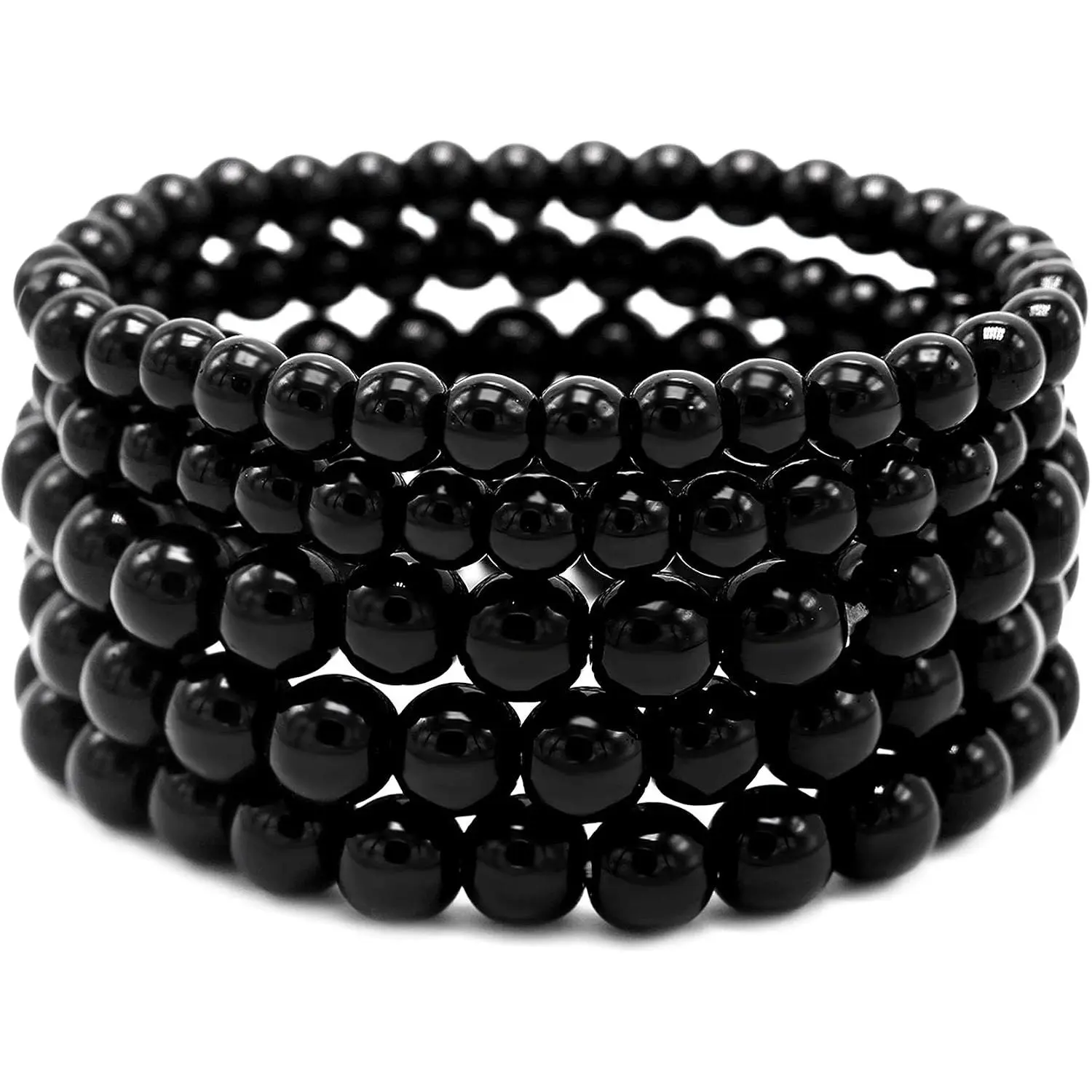 5 count Faux  Bracelet Set for Women Beaded Stretch Strand Bracelets for Bridesmaid,Bridal,Party