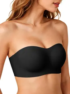 Shoulderless Bra, Wireless Deep Cup Push-Up Lingerie, Jelly Gel Support, Non-Slip Fit, Summer Dress Essential, Extended Buckle Included