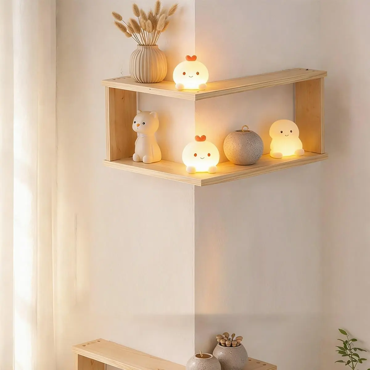 Creative Corner Shelf for 90-Degree Wall Mount, Floating Bookshelf for Living Room, Corner Storage Rack, Home Wall Decor, Gift Idea, Organizer