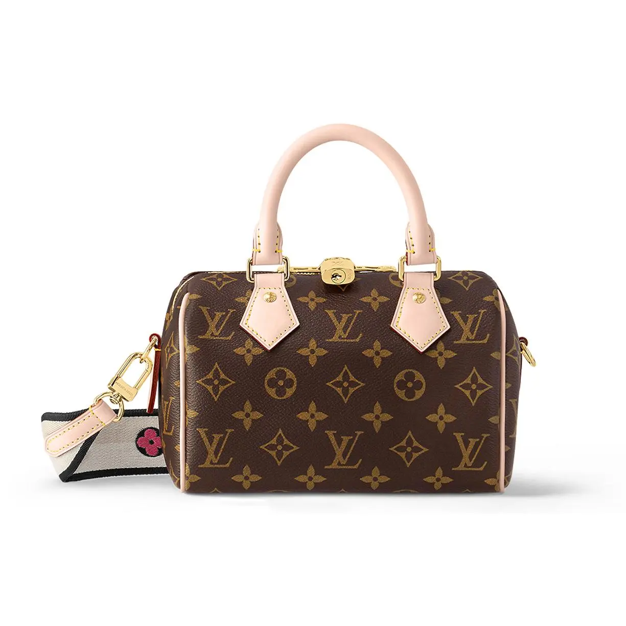 Women's Louis Vuitton Speedy 20 Handbag - Classic Monogram Canvas, Leather Trim, Detachable Adjustable Strap, Pillow Shape, Brown, Carry-All, Contemporary Detachable Women's Handbag, Detachable Women's Handbags, Carry-All Women's Handbags
