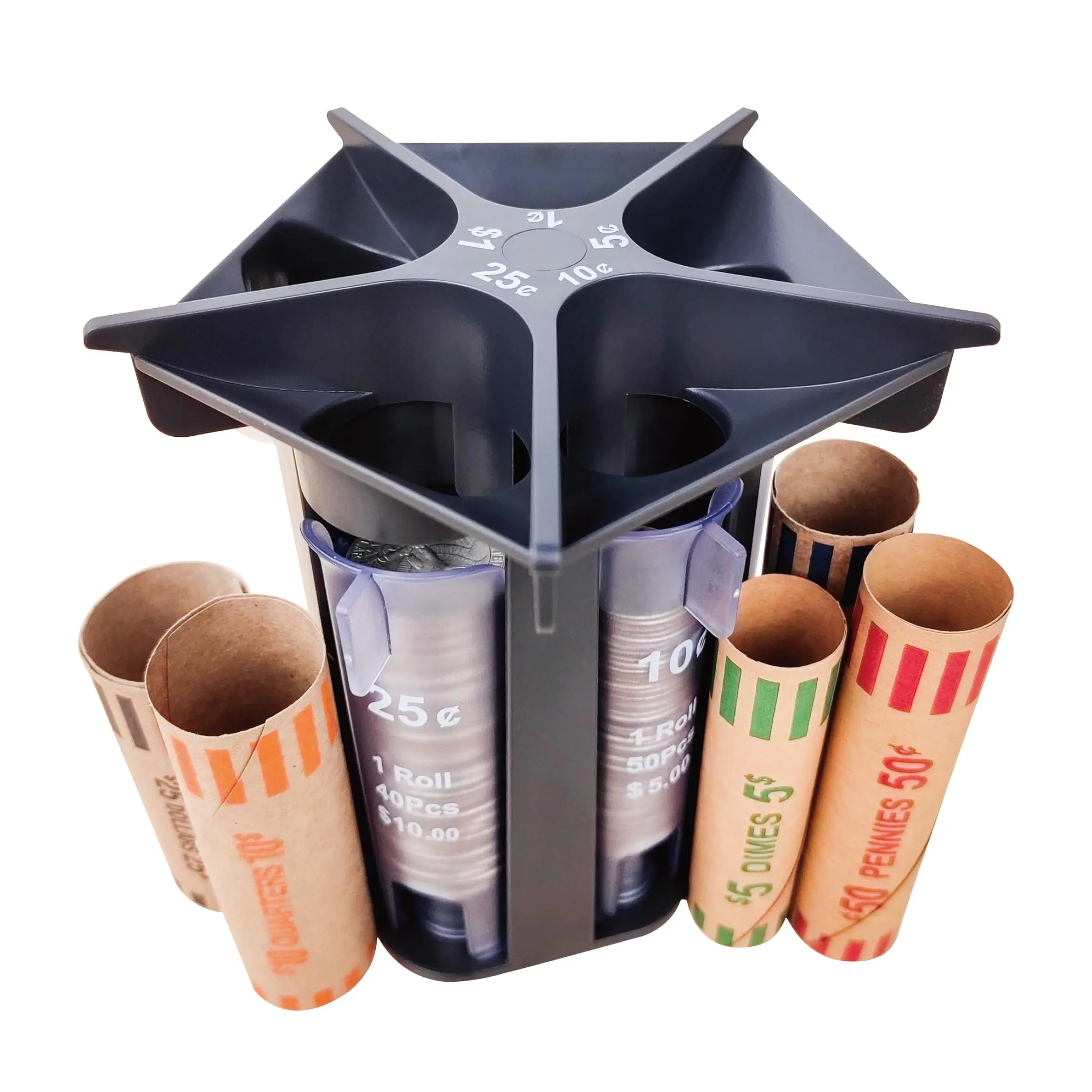Coin Counter Coin Sorter Wrapper Machine, Change Roller Easy to use | Coin Counters & Coin Sorters Tube with Coin Wrappers, Change Counter Machine Coin Organizer sort loose coins Quick & Accurate