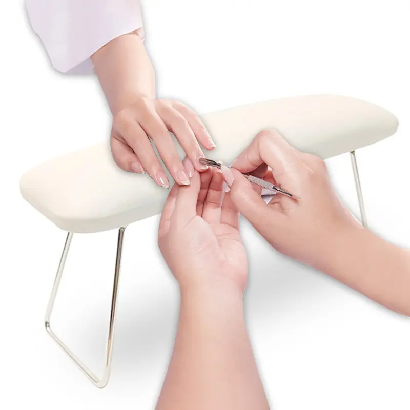 Foldable Nail Arm Rest Pillow - Portable Lightweight Compact Manicure Hand Rest with Metal Stand, Nail Cushion for Mobile Nail Tech, Salon & Home Nail Care Art Supplies, Manicure Accessories, Nails Supplies, Enough Space for Nail Lamp Below.