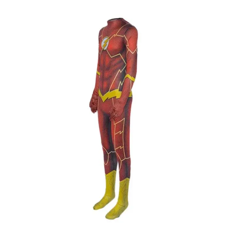 Women's Barry Allen F Cosplay Bodysuit Set - Polyester Movie Jumpsuit with Flash Hood, Mask, Tights, Anime Role Uniform for Adult Halloween Party Fashion Accessory Set