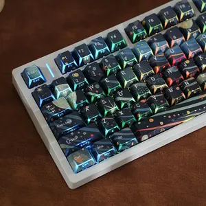 Star-Sky V2 Keycaps 137-Key Cherry Profile Side-Lighted  Reflective Edges 5-Sided Heat Transfer German French Spanish English Uk Layout For Mechanical Keyboard