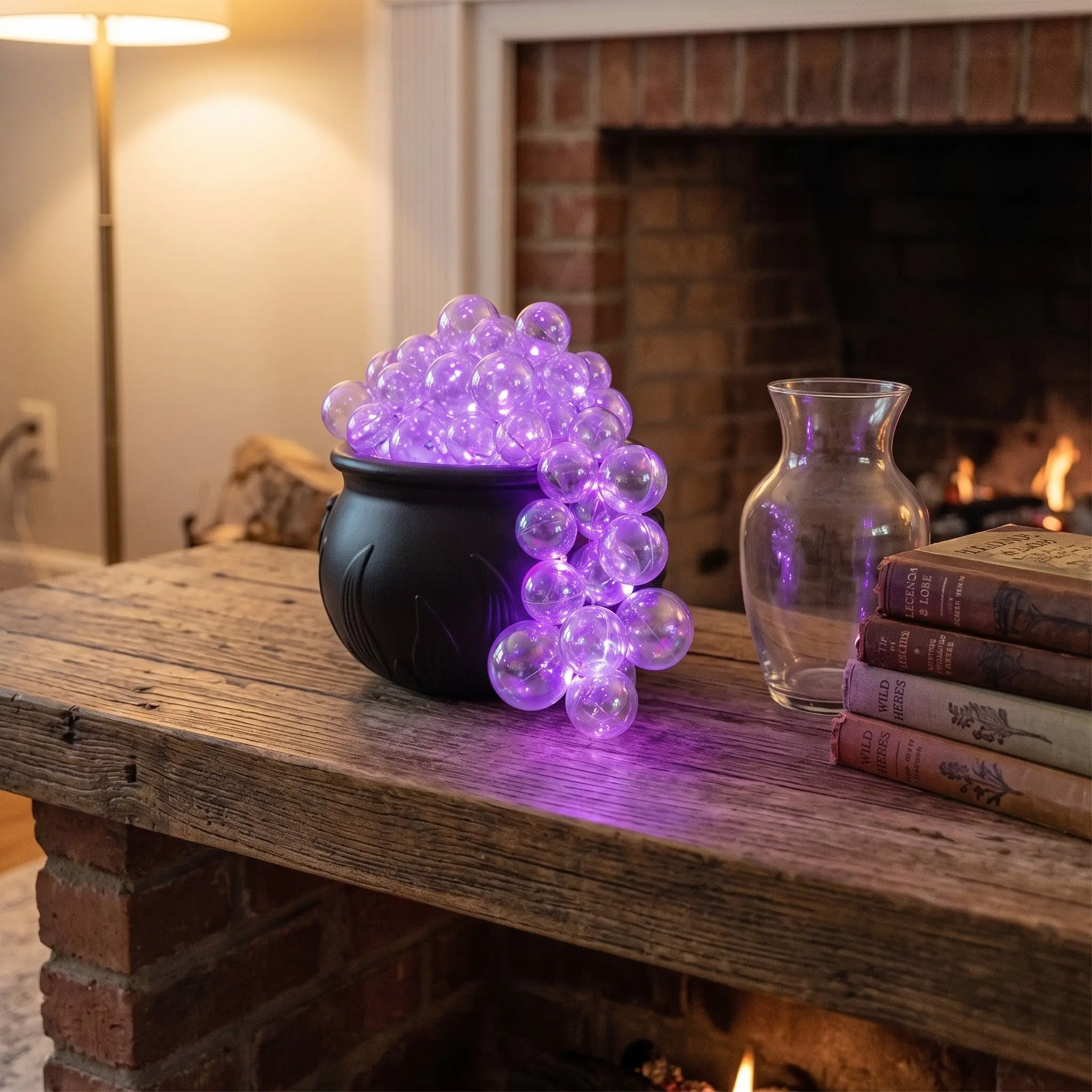 DIY Bubbling Cauldron Centerpiece Set, Plastic Halloween Table Decor, Spooky Witchy Bowl Display, Festive Accent for Adults