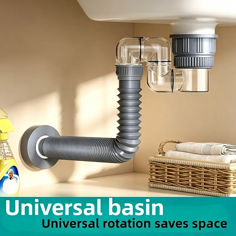 New Household Rotating Pipe, Anti-Odor Simple Sink Drainage Device, Under-Counter Basin Backflow Prevention Tool