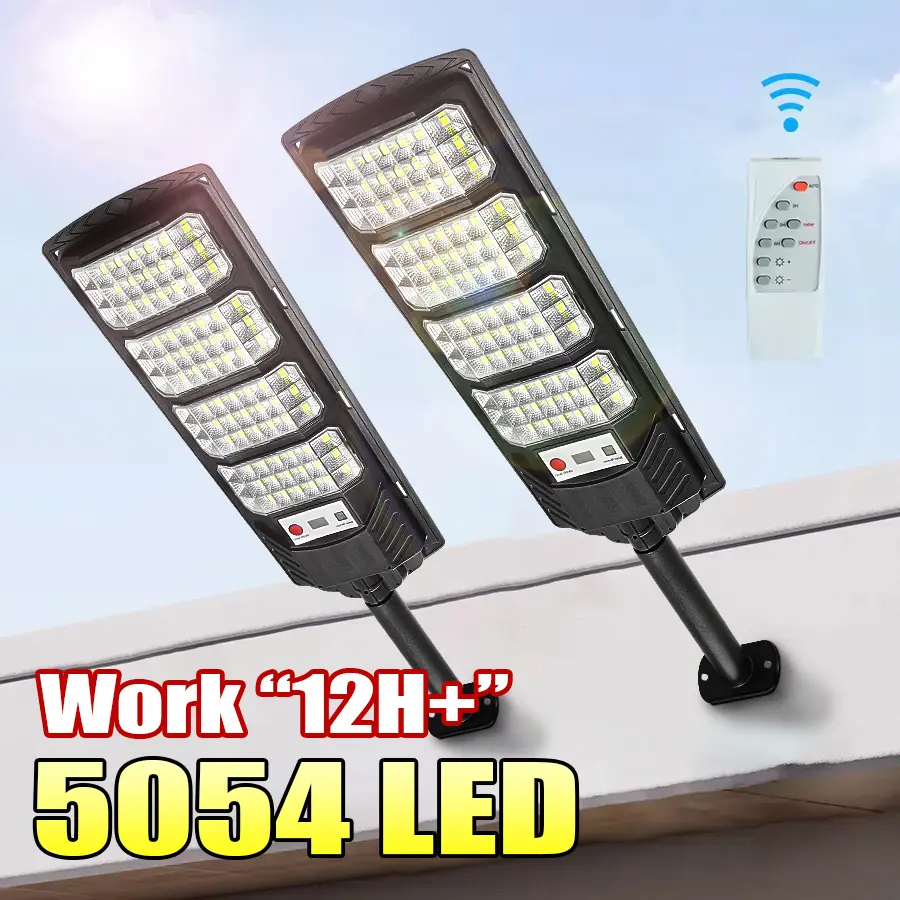 2 Pack Upgraded Bright Outdoor Solar Lights, Sustainable Lighting Waterproof Solar Street Lights with Motion Sensor, Solar Flood Lights for Yard, Garden, Road, Parking Lot, Farm Lighting