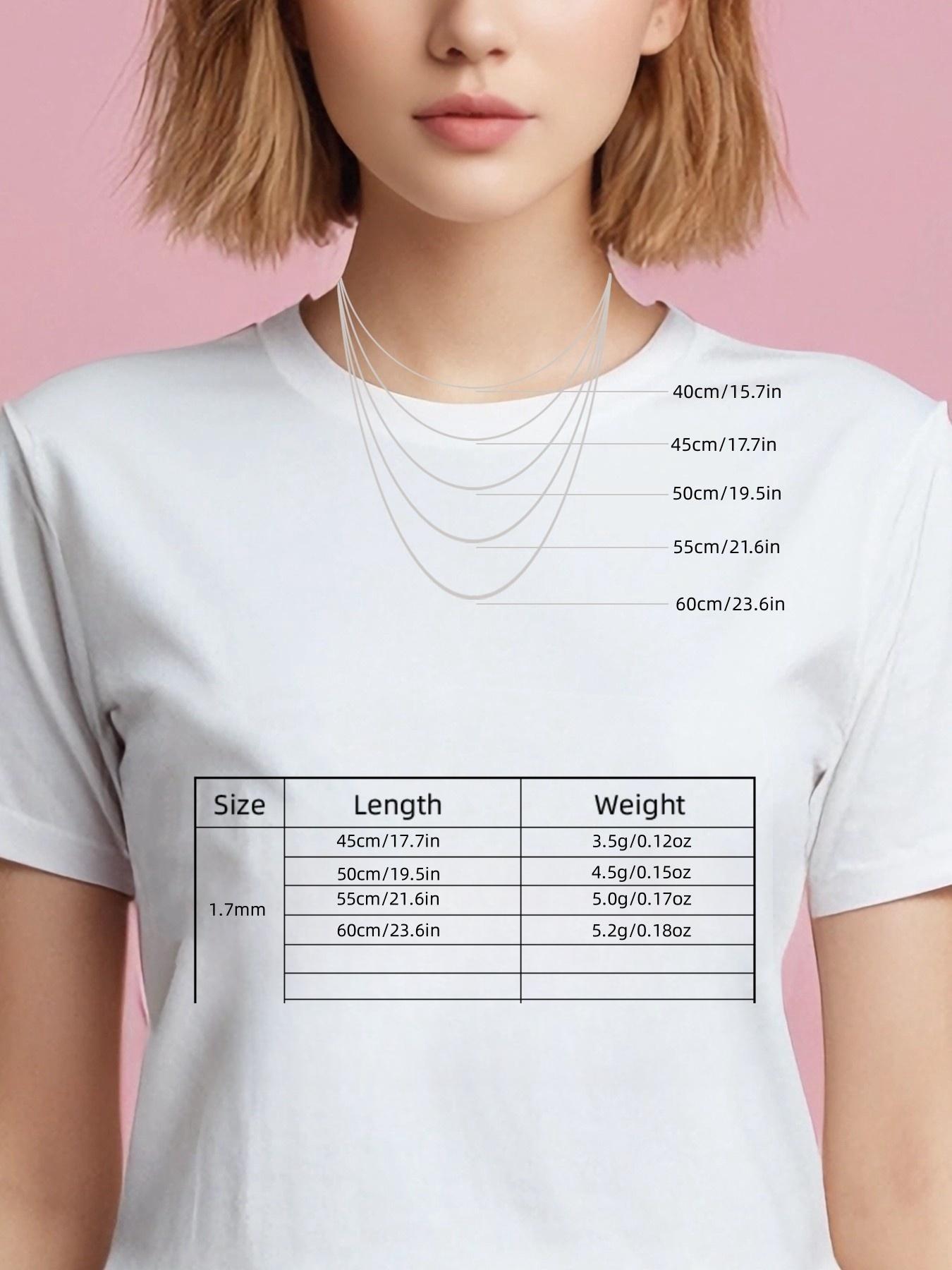 S925 Sterling Silver Chain Necklace for Men & Women, Fashion Chain Necklace for Party, Daily Decor, Trendy All-match & Exquisite Jewelry for Birthday Gift