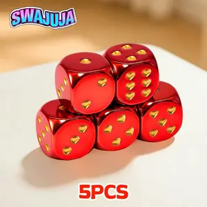 5-Pack Electroplated Acrylic Dice Set, Three Colors, Ideal for Tabletop Rpg Games, Perfect Gift for Game Enthusiasts, Great for Friends and Family