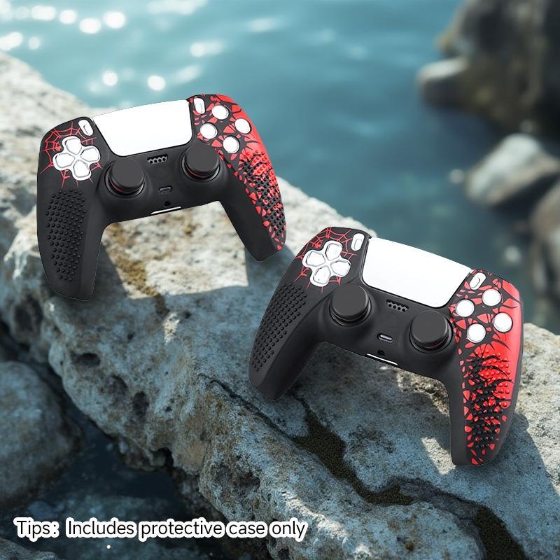 Silicone Game Controller Protective Case, Game Controller Protector with 2 Thumb Grip Cap, Soft Shell, Gaming Accessories for PS5 Controller, Cover