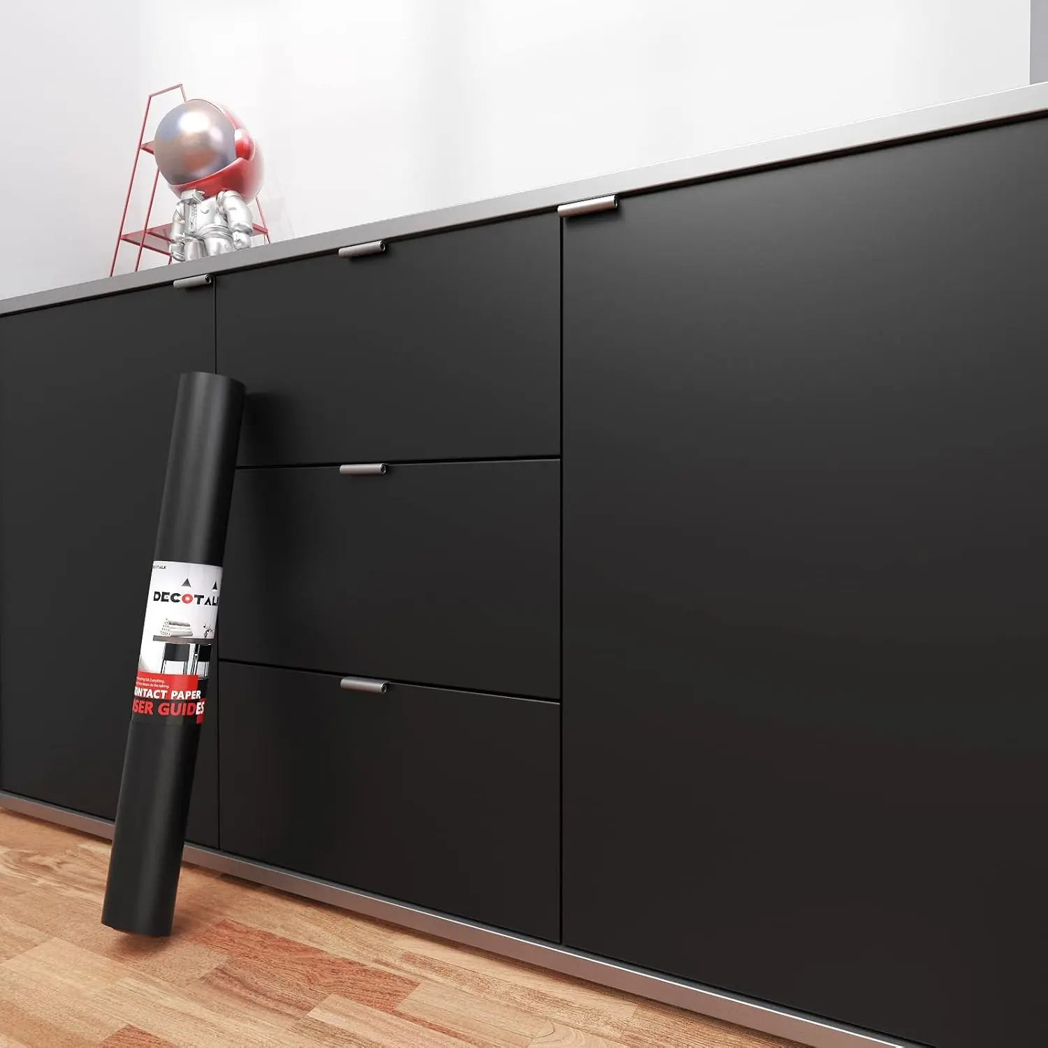 30"x120" Black Peel and Stick Wallpaper Removable Self Adhesive Solid Color Matte Contact Paper for Walls Cabinets Drawers Vinyl Wrap
