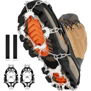 Crampons  Shoes with 28 Stainless Steel Spikes, Anti Slip Crampons  Hiking Boots Women Men, Ice Cleats Traction Snow Grips  Hiking Jogging Fishing Walking Climbing Mountaineering
