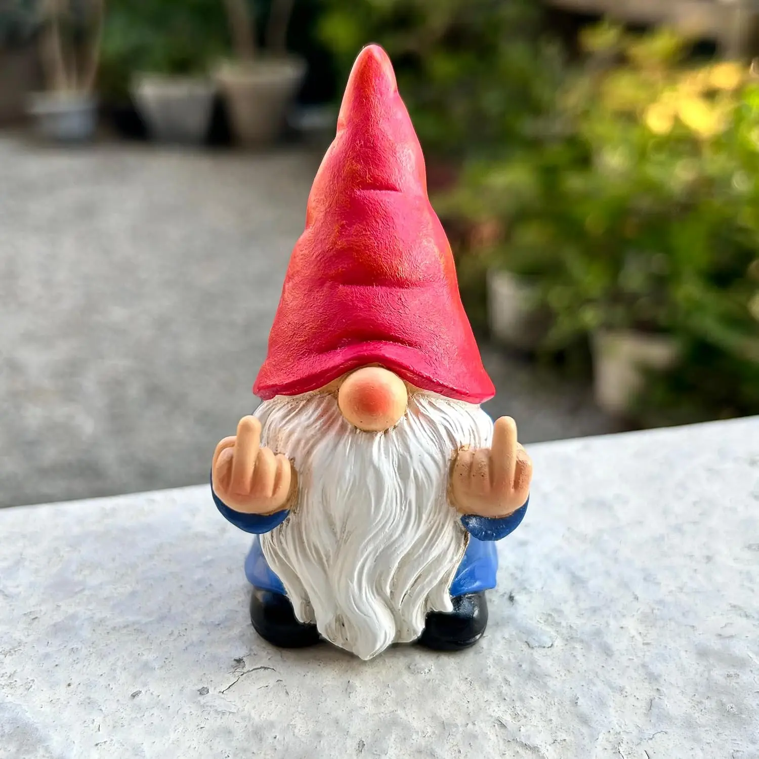 Cheeky Garden Gnome Figurine, Funny Resin Outdoor Statue for Yard Patio Lawn Fairy Garden & Home Decor