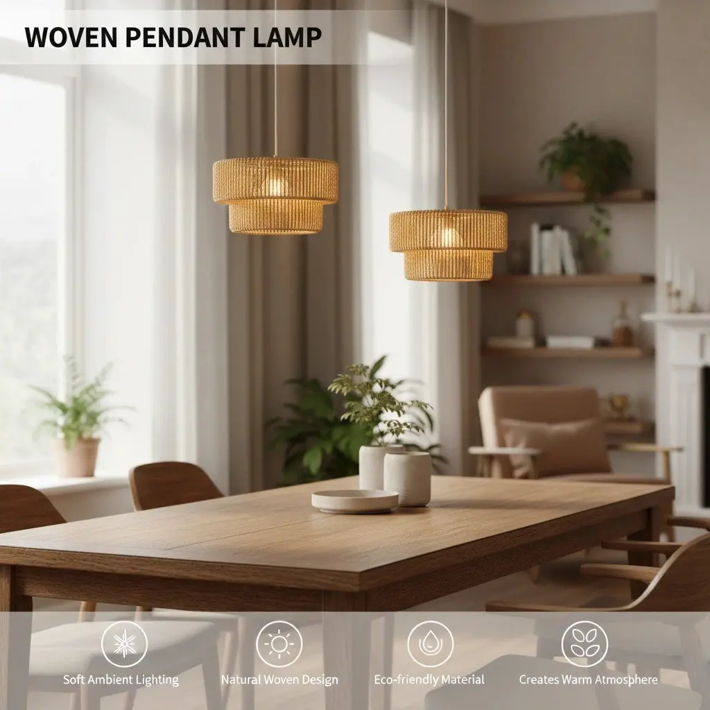 Japanese Wabi-Sabi Style Dual-Layer Paper Lampshade, Handmade Natural Eco-Friendly, Soft Light Eye Protection, Living Room/dining Room/tea Room