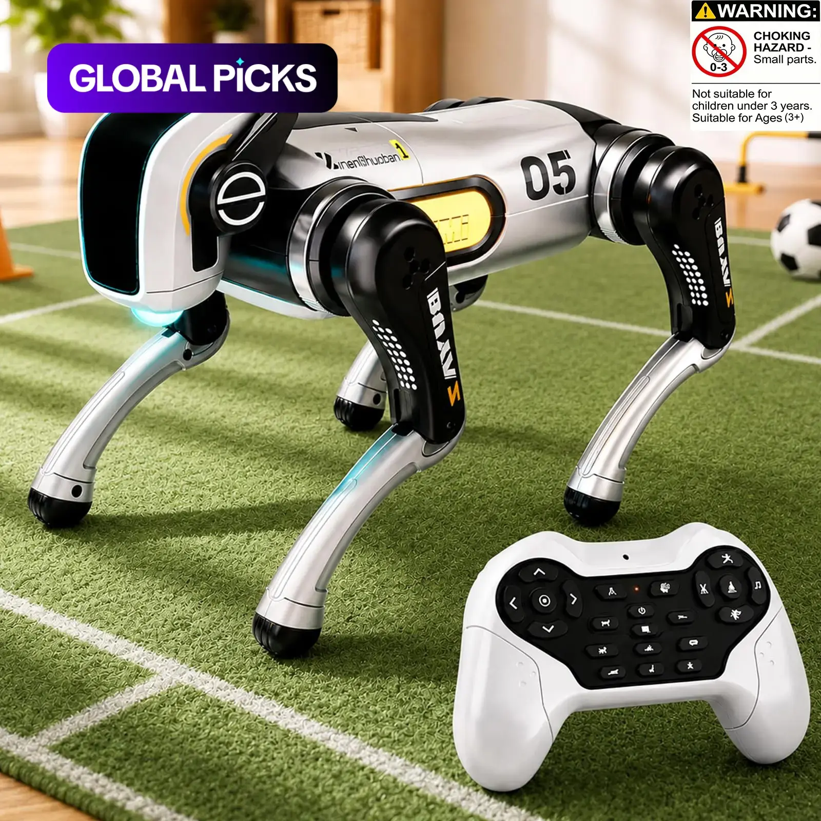 Smart Remote Control Robot Dog Toy, Digital Rechargeable Robot, Programmable and Controllable, Mechanical Ai, Perfect Gift for Birthday, Christmas, Halloween, Includes Remote and Battery #GLOBAL PICKS