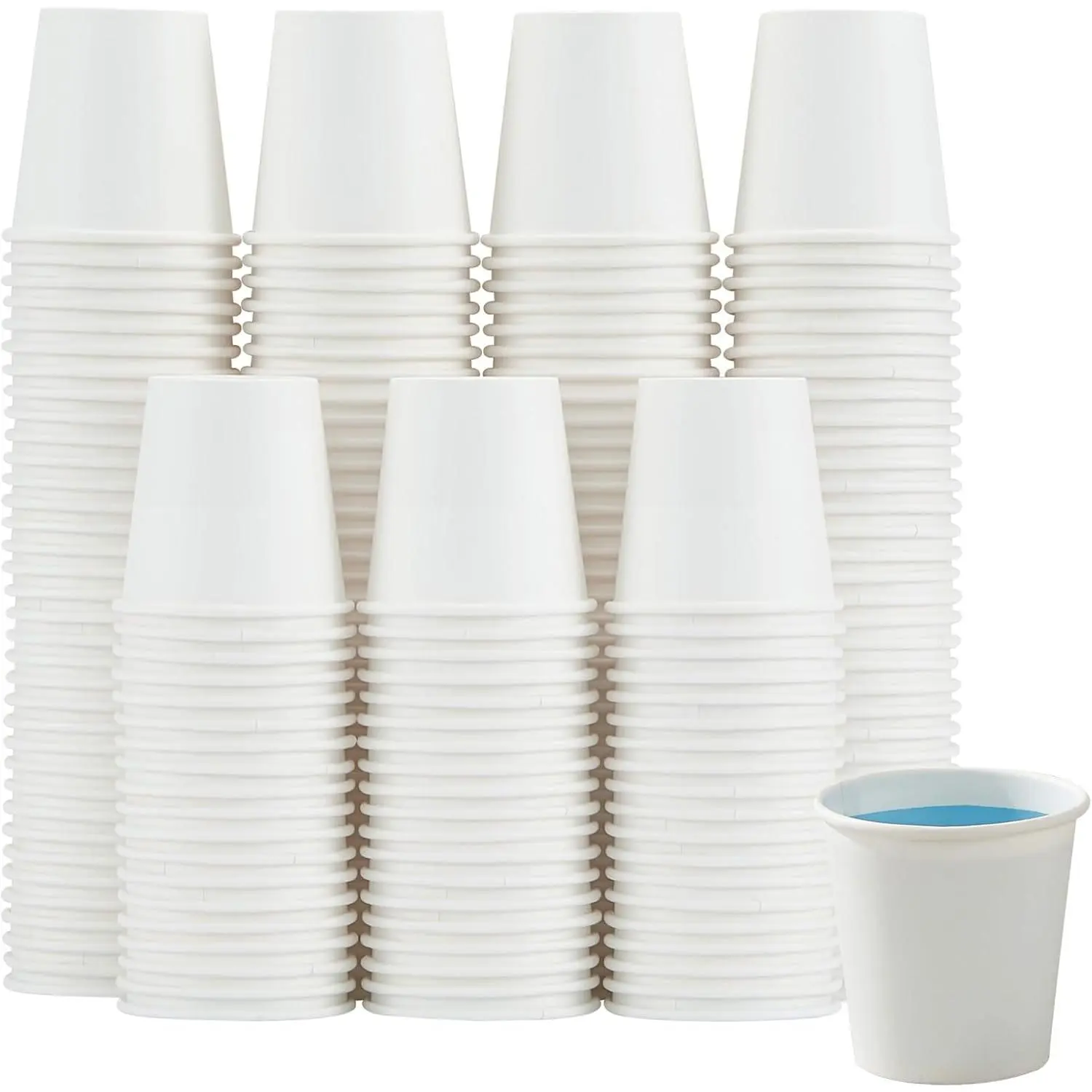 100 Pack 3 oz White Paper Cups Disposable Small Mouthwash Cups | Mini Sturdy -grade , Leak-proof , Ideal For Party, Travel, Events, Picnic, BBQ, Supermarket & Birthday Use