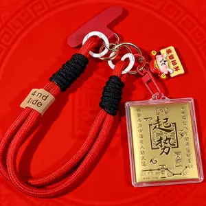 Keychain, Alloy Craftsmanship + Gold Leaf Accent, Symbolic Wealth Opening, Gift for Friends, Company Welfare, Grand Opening, Anniversary, Personal Decoration