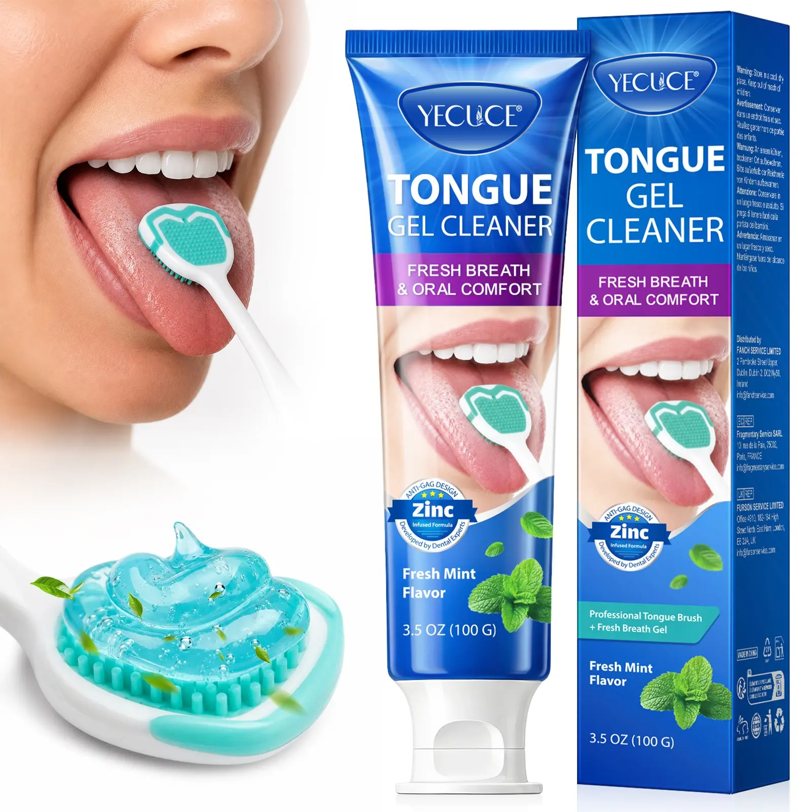 Fresh Breath Tongue Coating Gel Set, Tongue Coating Cleansing Set, Gently cleanses tongue coating, promotes oral hygiene, and freshens breath, Tongue Cleaning Kit
