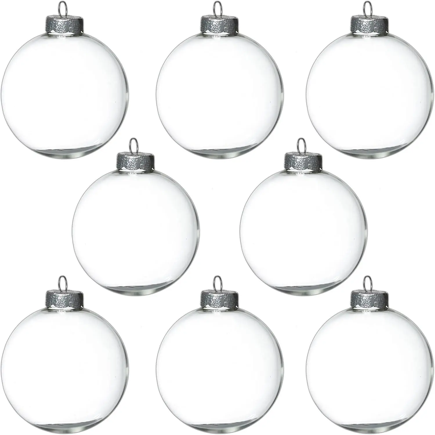 12-Pack 3.15 Inch Clear Glass Christmas Ornament Balls - Fillable with Hanging Cord, DIY Glass Ornaments for Xmas Treefidget toys