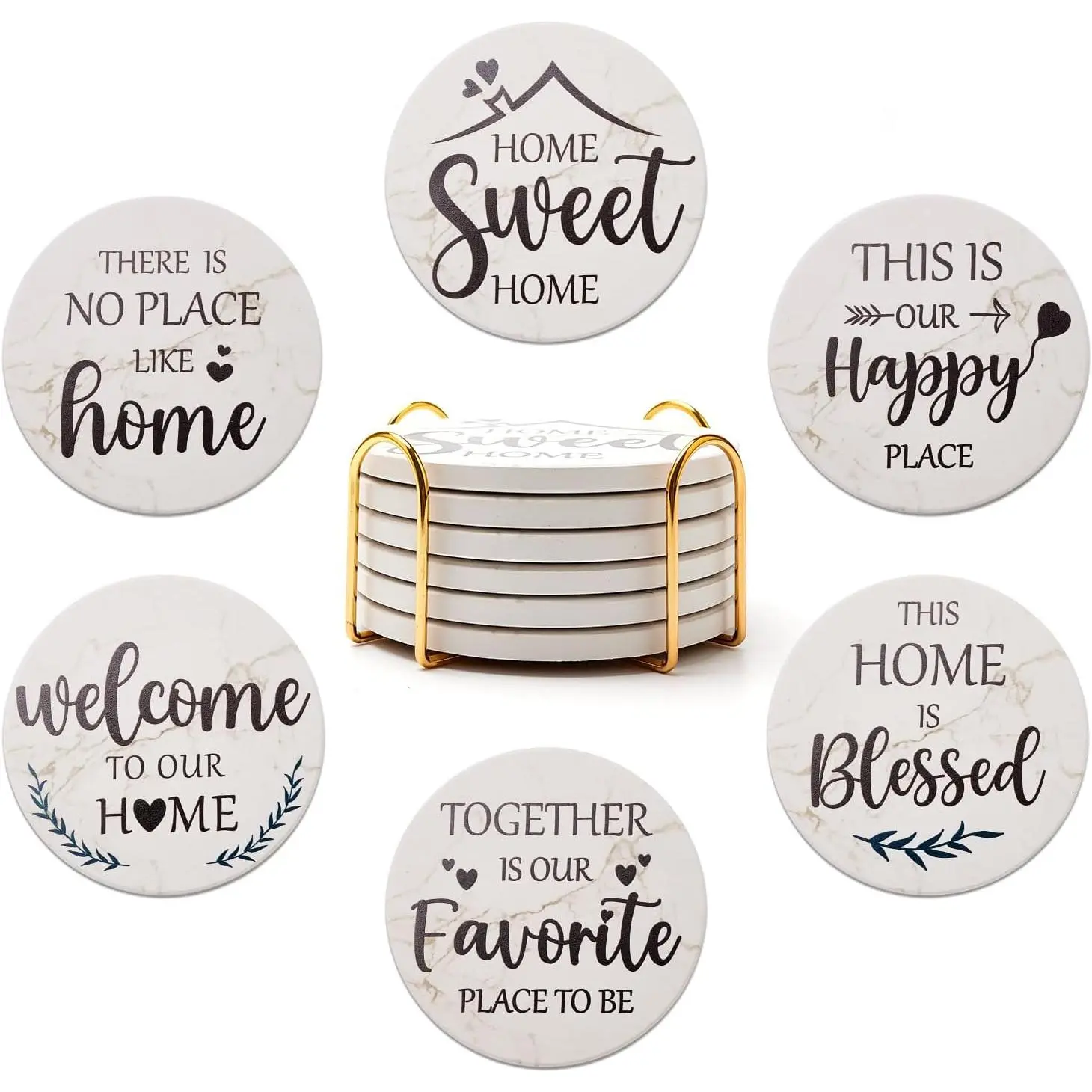 Cute Farmhouse Cup Coasters for Table, Housewarming Gift for New Home Decor
