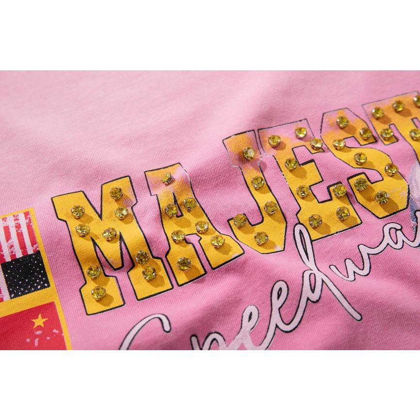 Y2K Oversized Pink Majestik Moto Racing Graphic Tee Cotton Soft Breathable Fabric Casual Streetwear Daily Wear Party Outfit Hip Hop Style Men Women Unisex Trendy Vintage Fashion Comfortable Fit