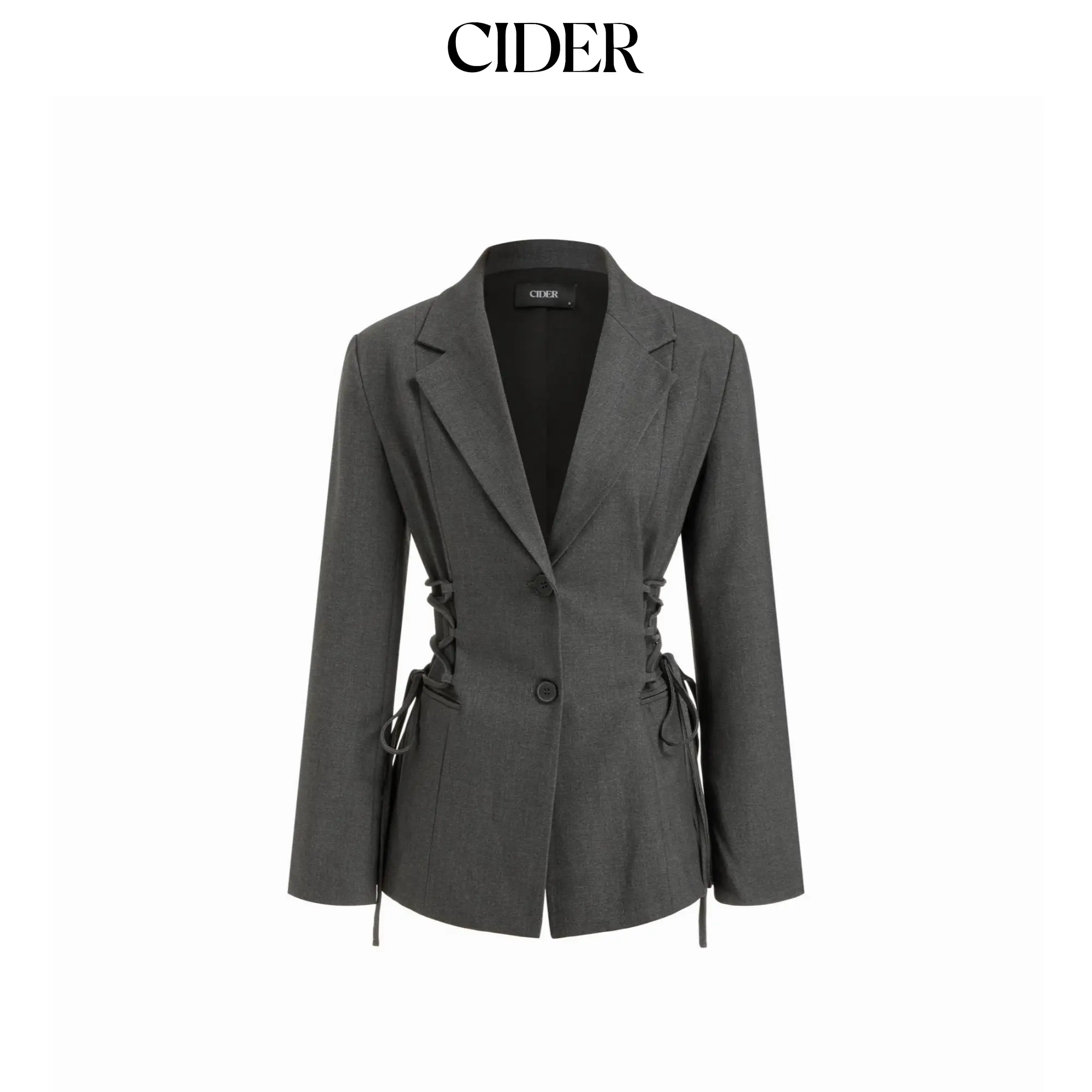 Cider Notch Collar Size Tie Button Oversized Blazer SohoChic