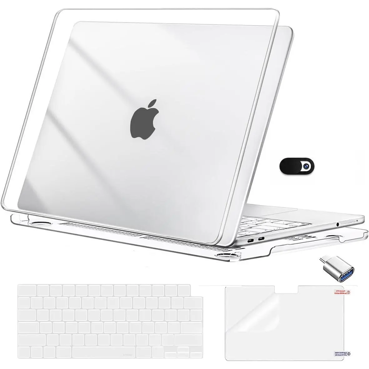 2026 New Macbook Neo Scratch-Resistant Case, Compatible with Macbook Air 13/13.6 Inch, Crystal Transparent, Keyboard Cover, Screen Protector