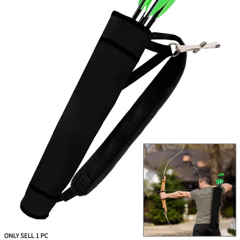 Archery Arrow Quiver Bag - Lightweight Cylindrical Design, Single Shoulder Strap & Waist Carry, Tactical Multi-Purpose for Outdoor Hunting, Target Practice, Competition