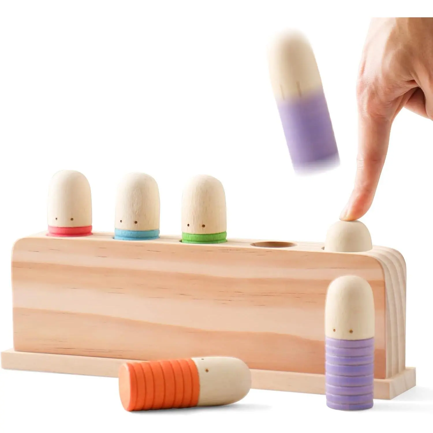 Pop Up Toy Multicolor Puppets |   Wooden Color Sorting Toys |   STEM Montessori Color Matching Toys |   Preschool Learning Educational Toys Gifts  Kids Boys Girls Ages  1 2 3 Years (Classic Colours) New model