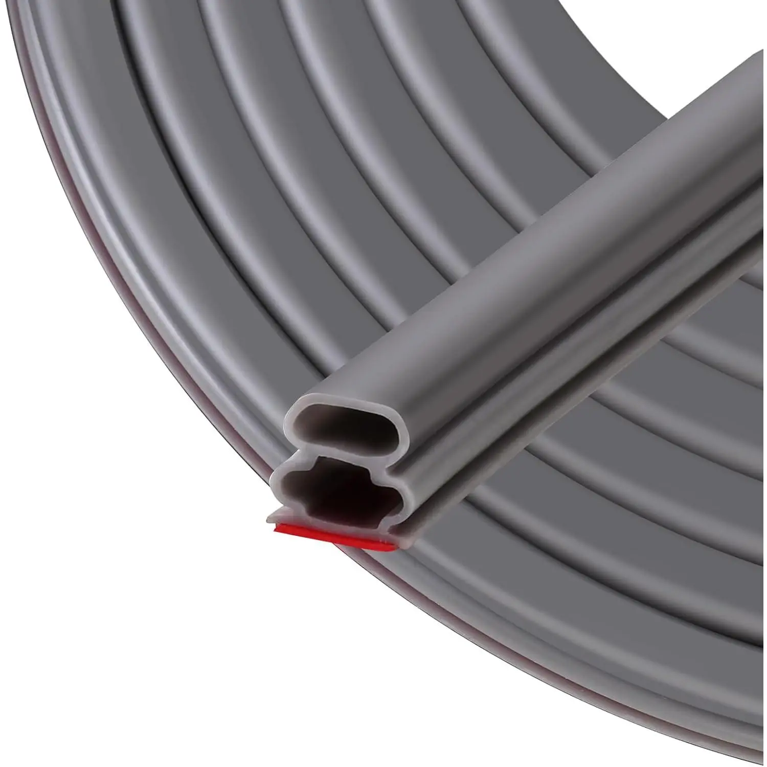 Self-Adhesive TPE Rubber Door Weather Stripping Seal - 20 ft Length Soundproof Seal for Door Frames, Windows, Easy Cut to Size for Insulation, Dust Proofing (Grey), Windows/Doors