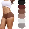 LEVAO Women's 6 Pack-Multicolor Seamless Panties for Women - Minimalist Mid-Waist, No-Show, Breathable, Full Coverage Underwear with Cotton Lining, Lightweight Stretchy, 3D Hip Wrap Fit, Bikini-Line Below, Thanksgiving Essential