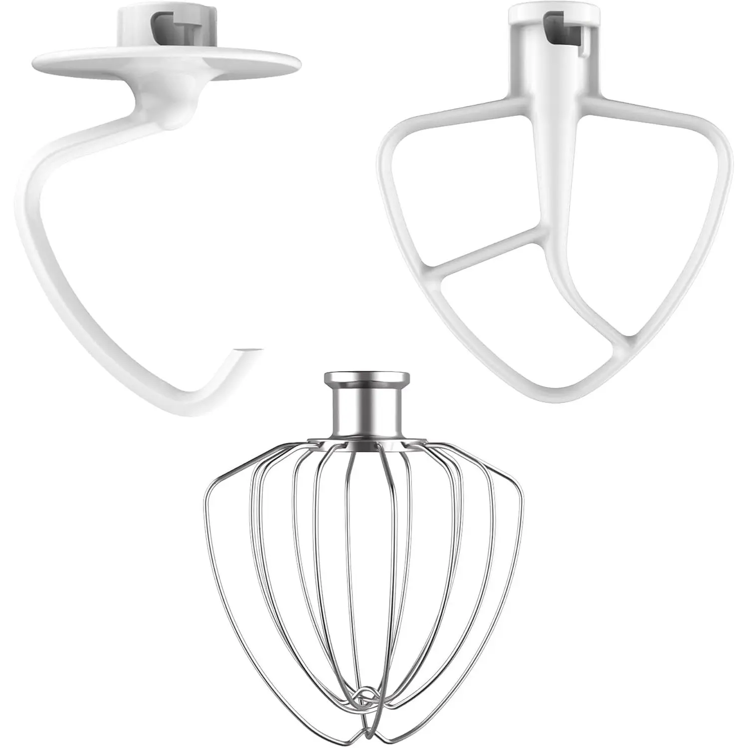 Mixer Attachments for  5QT Tilt- Mixer, 3 count | For  4.5/5 QT Tilt- Mixer, K45WW K45DH K45B , Dishwasher Safe, Mixer/Machine NOT Included