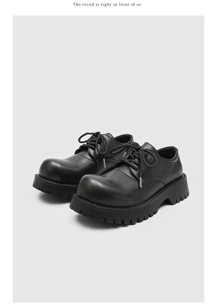 Men's Lug Sole Derby Shoes – Platform Chunky Workwear Boots, Low-Top Casual 96069-K
