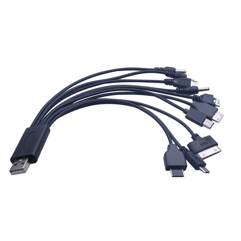 Universal USB To Multi Plug Cell Phone Charger Cable 10 to 1 USB Cable For