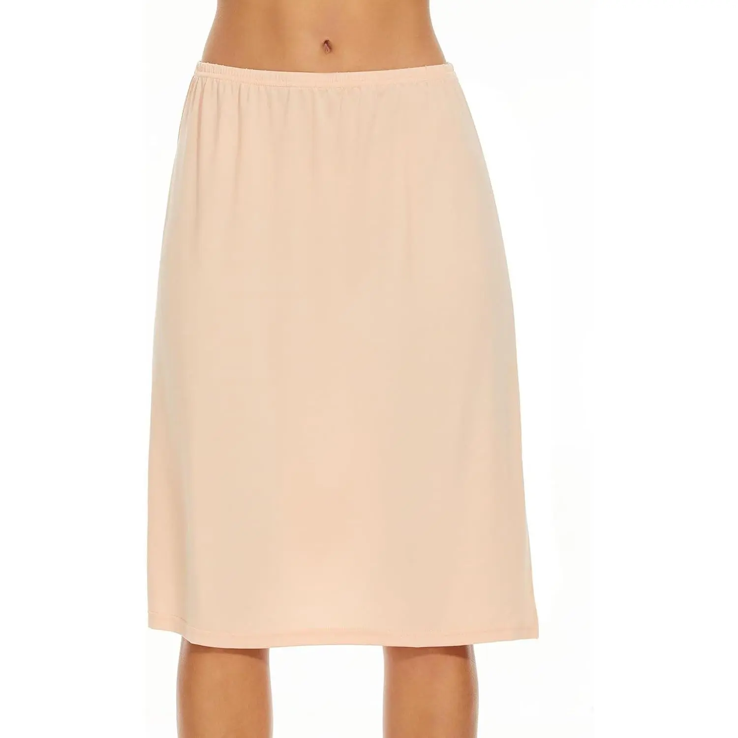 Women's Half Slip Knee Length Midi Underskirt with Lace Trim Dress Extender(Gift)