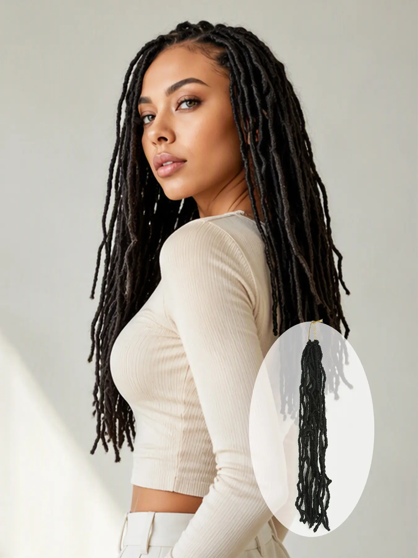 18/24/30/36 Inch Soft Locs Crochet Hair Pre Looped Faux Locs Crochet Braids Goddess Locs Dreadlocs Synthetic Hair For Black Women，(Black，12 strands/piece)，Daily Wear, Parties, Festivals, and Cosplay.