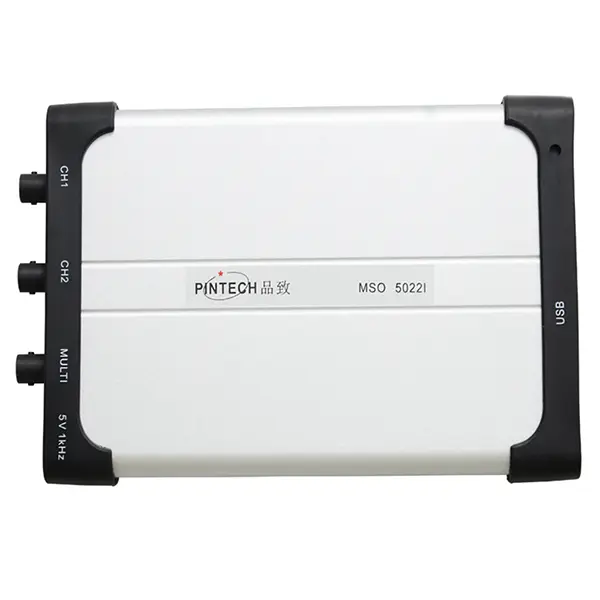 PINTECH MSO5022I PC Oscilloscope 25MHz, Portable Oscilloscopio with 2 Channels, 100MSa/s Sampling Rate, 5K Storage Depth, Slim Digital Tablet Oscilloscope with USB Power Supply