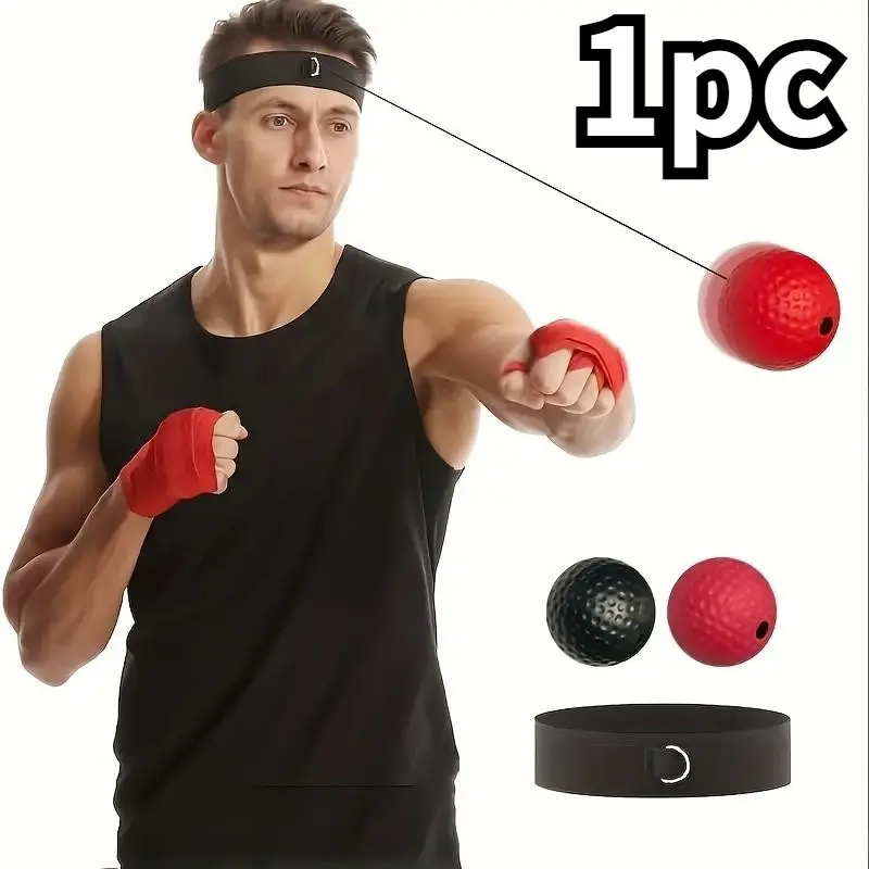 Adult Head-Worn Magic Boxing Reaction Ball Set, Boxing Speed Trainer, Boxing Training Gear, Punch Workout Gear, Enhance Punch Speed & Reflexes, Home Fitness & Stress Relief, Indoor Exercise Equipment
