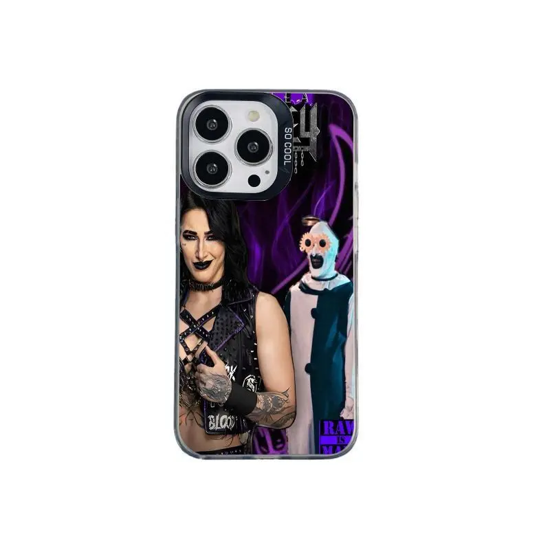 Rhea Ripley-Themed Dark & Edgy Iridescent Silver Matte Phone Case, Mobile Phone Accessories, Compatible with iPhone 12,13,14,15,16,17 - Holiday Gift Choice