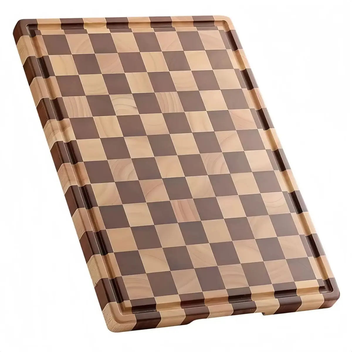 Thick Sturdy Wooden Cutting Board, Two Sizes Available (16.5x11.6-Inch/19.7x14.9-Inch), Carbonized Rubberwood, Mold-Resistant, Perfect for BBQ and Butchery, Ideal Gift