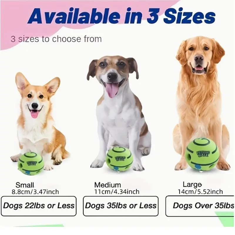 Dog Sound Toy, Interactive Pet Noise Ball, Dog Intelligence Training Ball, Fun Sound When Rolled or Shaken, Pet Noise Ball, Dog Ball Toy, Durable Chew