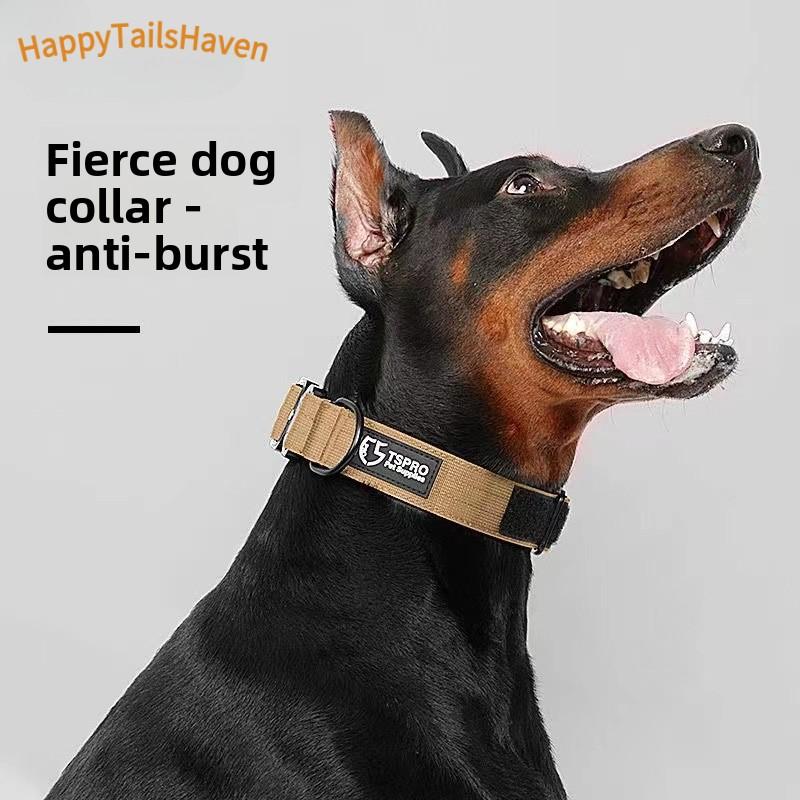 Heavy Duty Dog Collar with Titanium Eagle Clasp – Dual Breathable Design, No Neck Strain for Large Breeds