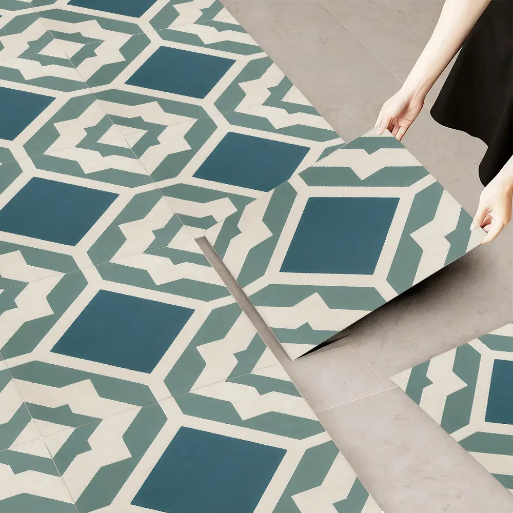 10pcs 2D Flat Leather Vinyl Floor Tiles - Vintage Minimalist Pattern PVC Removable Self-Adhesive Floor Stickers, 11.81x11.81 Inches, Suitable for Kitchen and Farmhouse Dining Room Decor, Bedroom, Living Room, Balcony, Bathroom Decoration, Home Floor